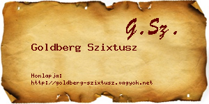 Goldberg Szixtusz névjegykártya